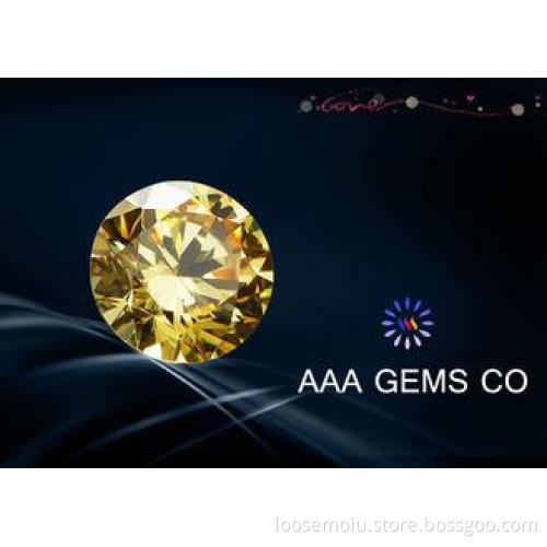 Round Shape Yellow 4 MM Moissanite Diamonds For Ring , Nack
